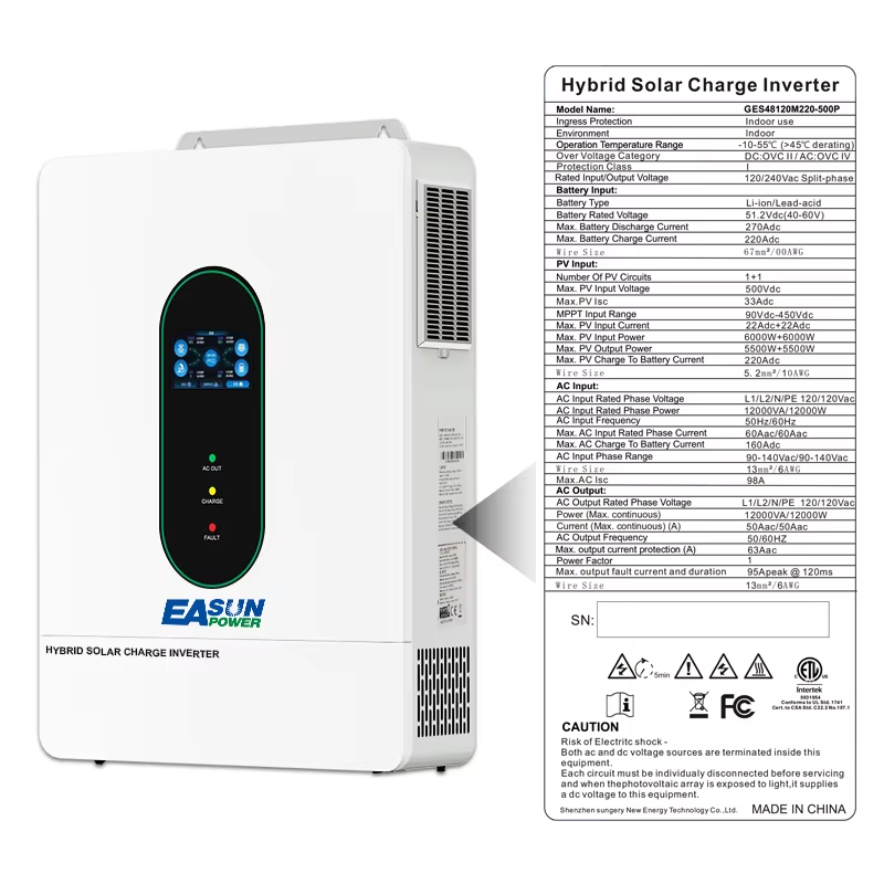 EASUN POWER 12000W 12KW 120V/1 - огляд і ціна Charge Controller Solar