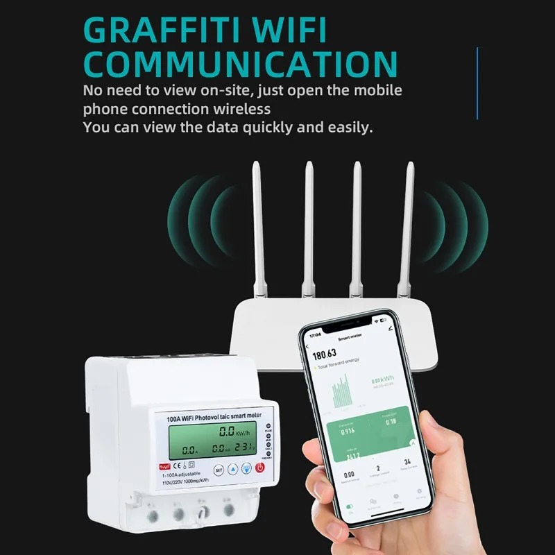 4P 1-100A WiFi Photovoltaic Sm - огляд і ціна Energy Monitor Meter