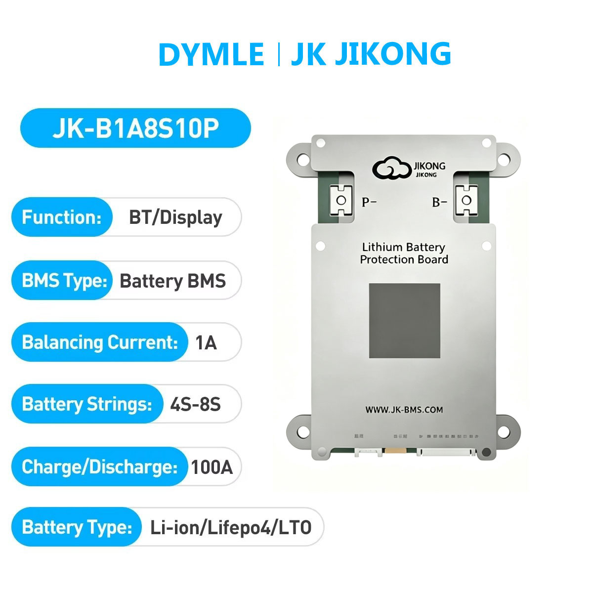 JK JIKONG B1A8S10P Smart Activ - огляд і ціна Lithium Battery 12V